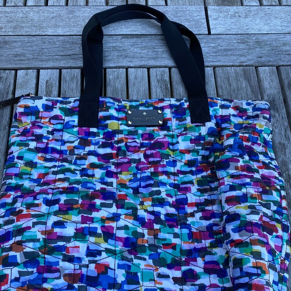 Colorful zip-top Kate Spade tote